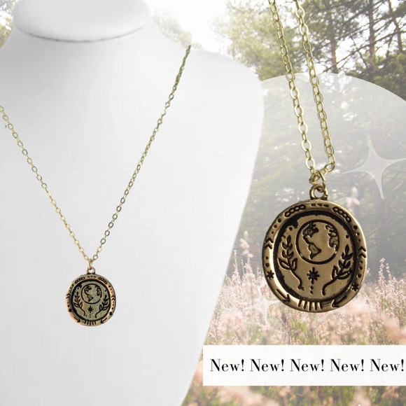 Jewelry - Antique Gold Plated Brass Earth Necklace